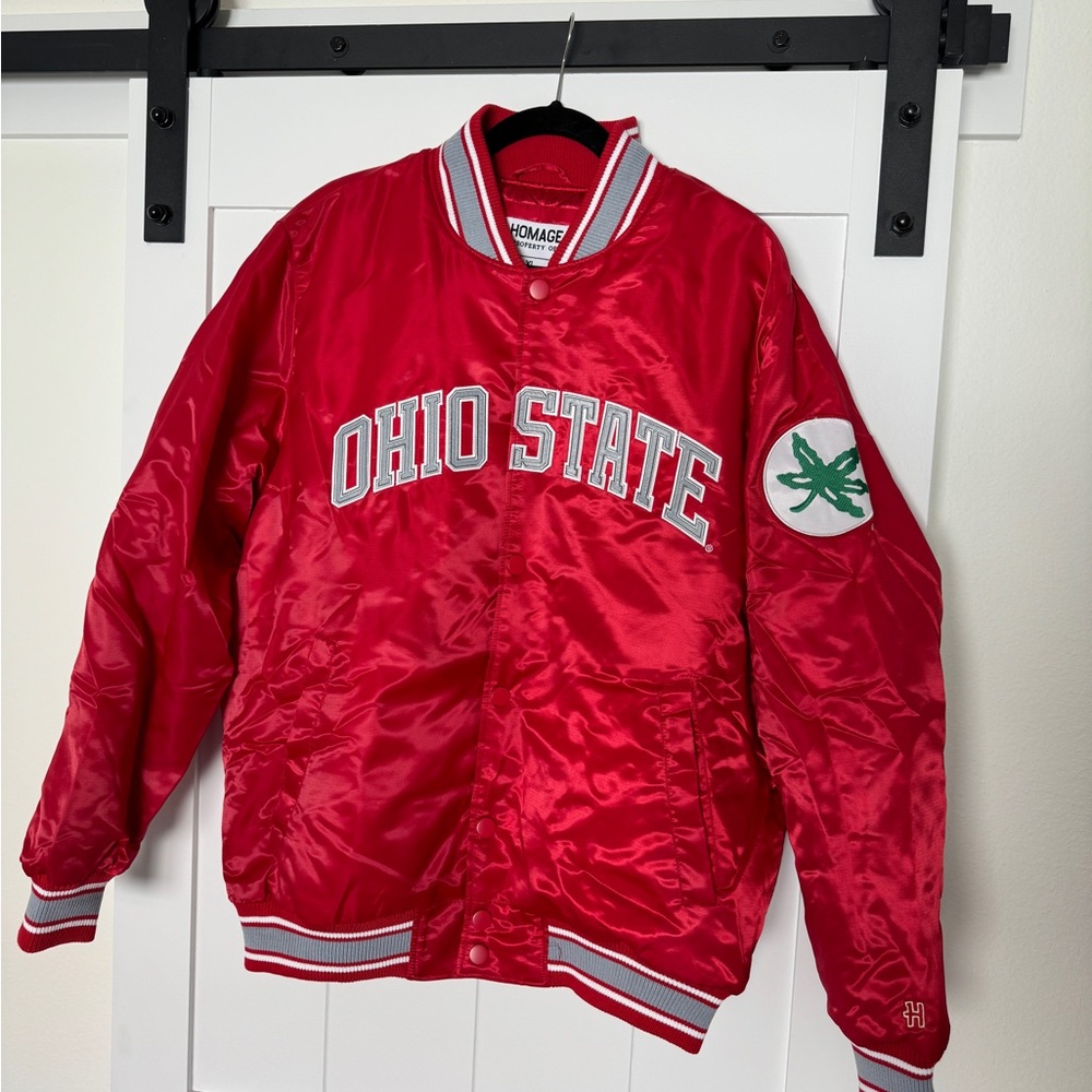 Ohio State Homage XL Stitched Bomber Jacket